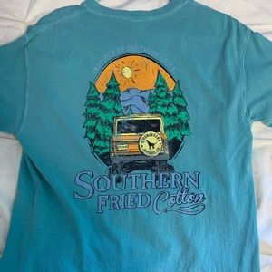 Southern Fried Cotton teal T-shirt